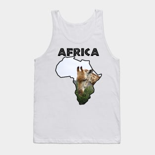 Africa Wildlife Map Giraffe Thorn Black Text Tank Top